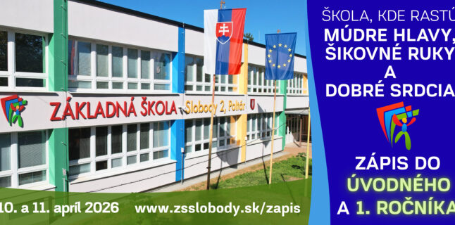 Milí rodičia, zápis detí do úvodného a 1. ročníka sa v našej škole uskutoční v dňoch 10. a 11. apríla [&hellip;]