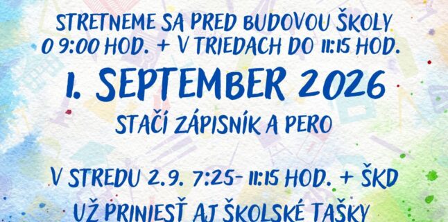 Začíname školský rok 2026/27